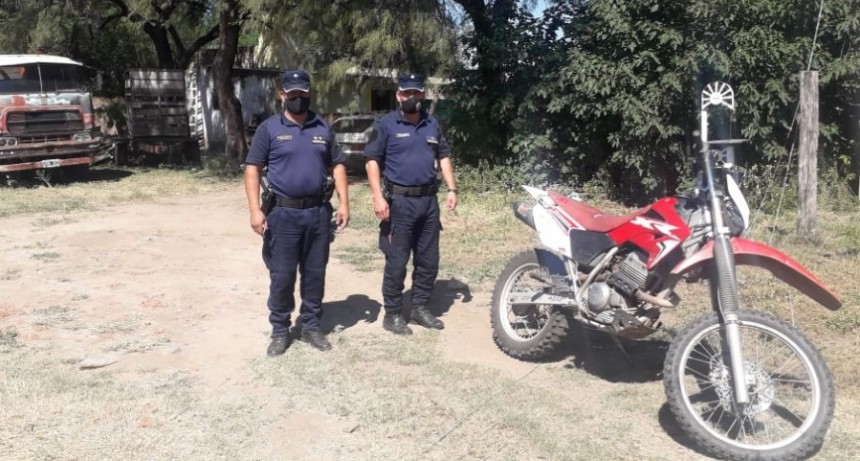 Recuperaron moto robada en Las Calles