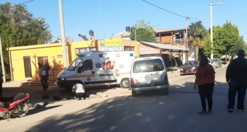 Motociclista con lesiones en un choque