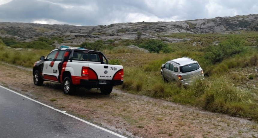 Accidente en las Altas Cumbres por la lluvia y el granizo